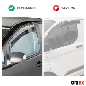 Alfa Romeo Stelvio Wind Deflector - Omac - Acrylic 4 Pcs - Black Smoke - '16-'24